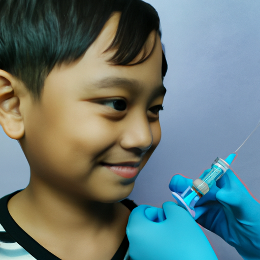 1. A child smiling while receiving a needle-free injection, showcasing the painless nature of the procedure.